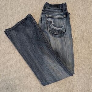 Blue Rock & Republic Jeans with Rhinestone Pockets